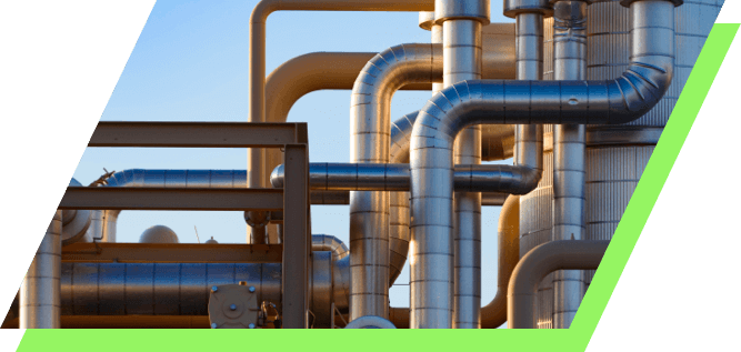 Close-up of pipes at Kinetik's Pecos Bend Plant